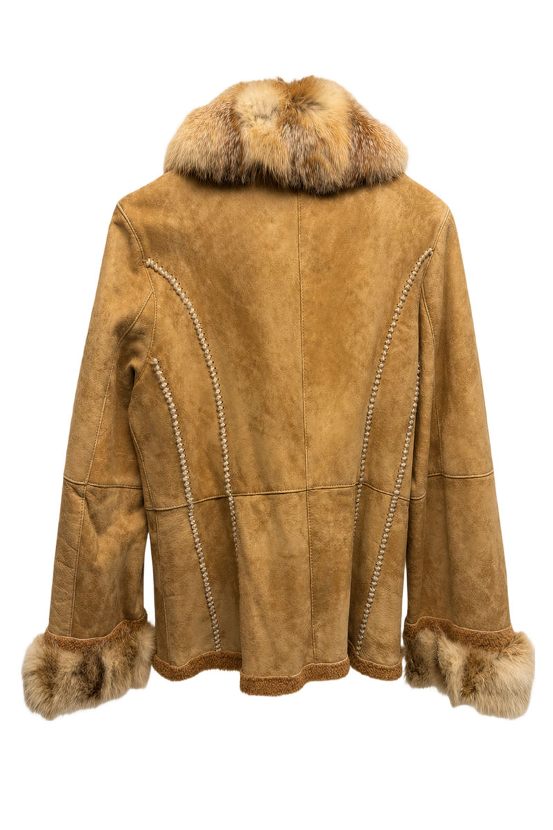 1990s Tan Suede Jacket - Back View