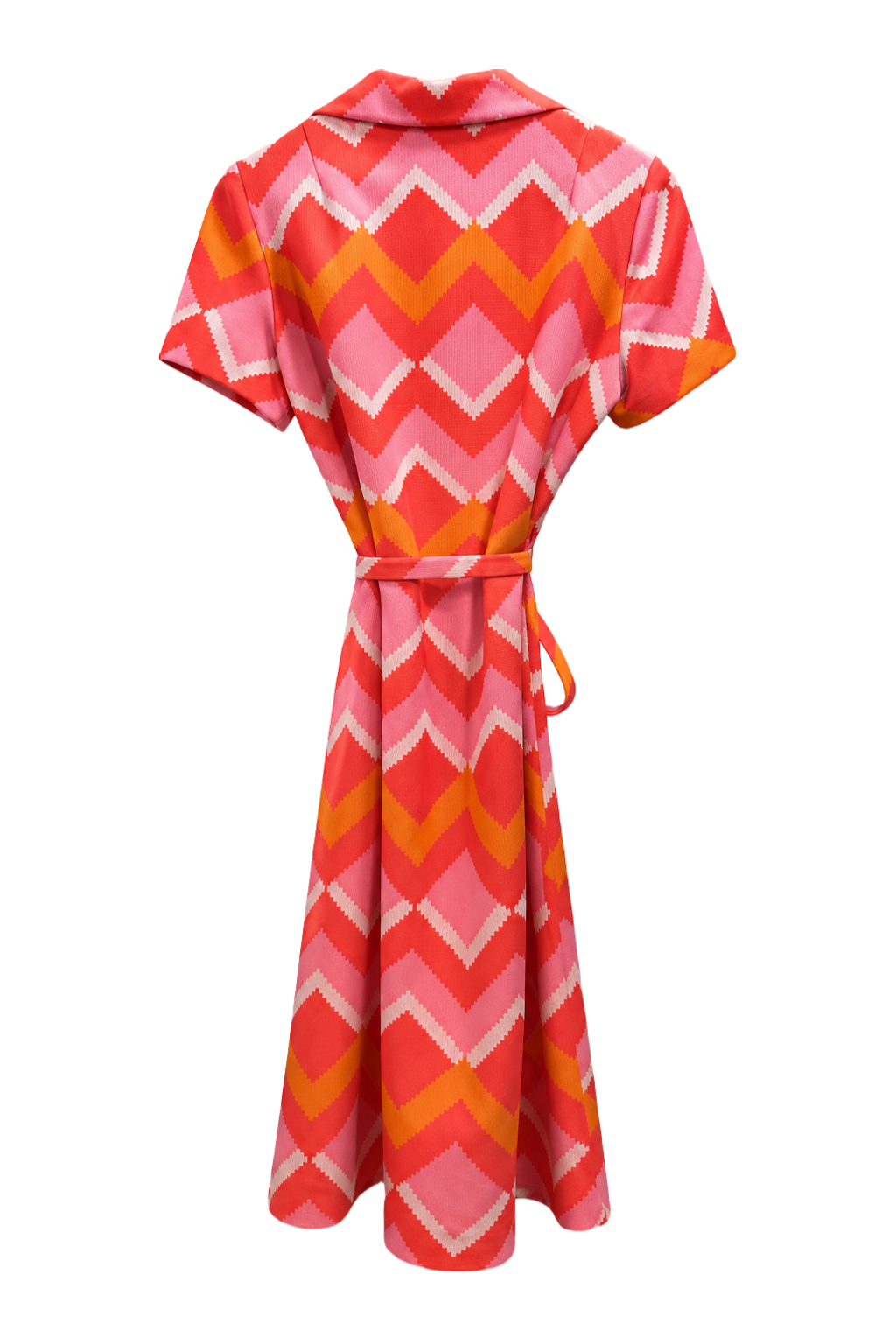 1960s Pink Polyester Dress - Back View