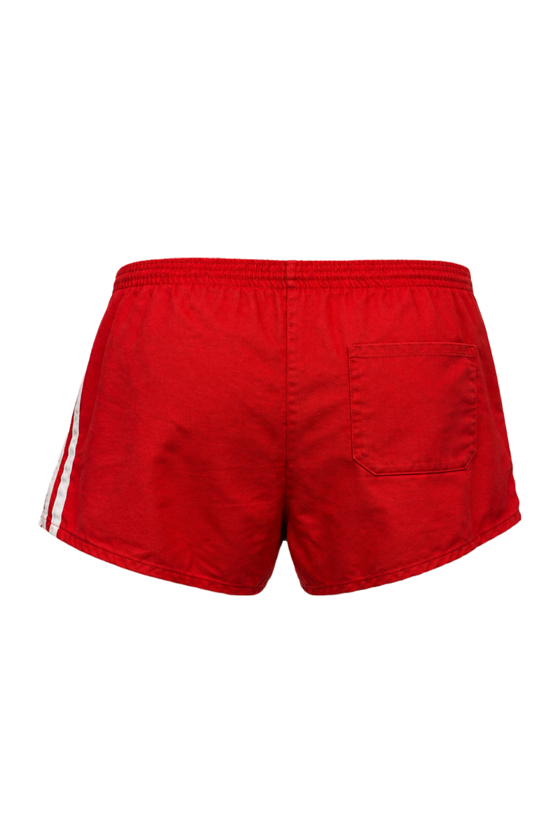 1980s Red Polyester Shorts - Back View