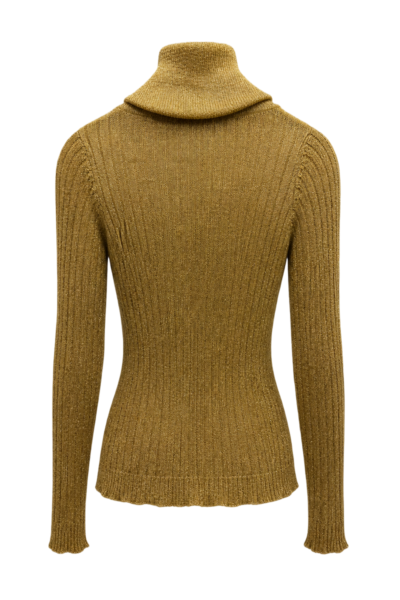 1990s Gold Polyester Sweater - Back View