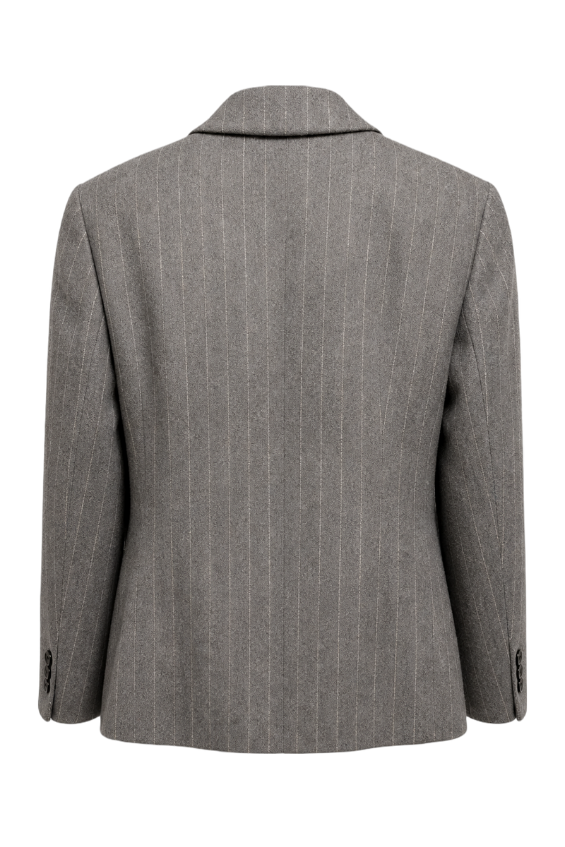 1980s Grey Wool Blazer - Back View