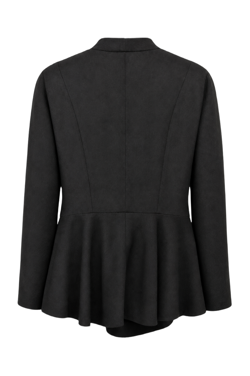 1990s Dark Grey Wool Blend Blazer - Back View
