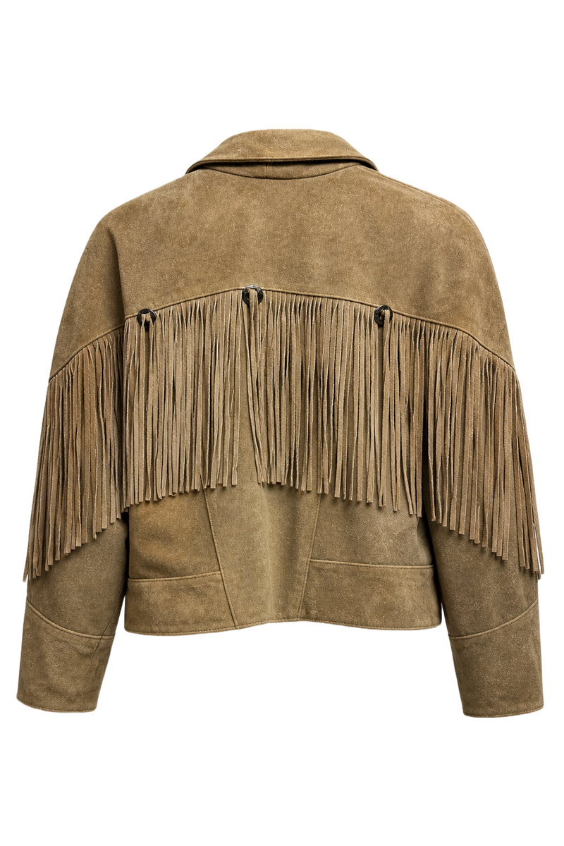 1970s Tan Suede Jacket - Back View