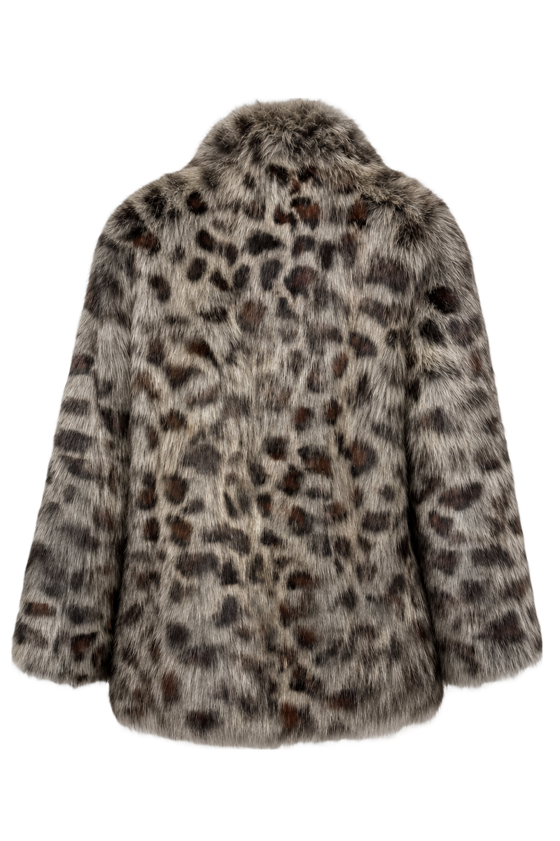 1980s Gray Fur Coat - Back View