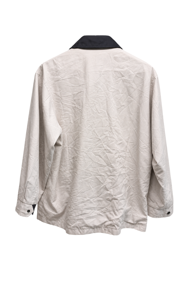 1990s Cream White Nylon Jacket - Back View
