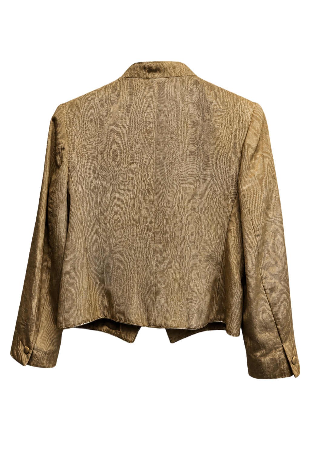 1980s Mustard Yellow Silk-like Jacket - Back View