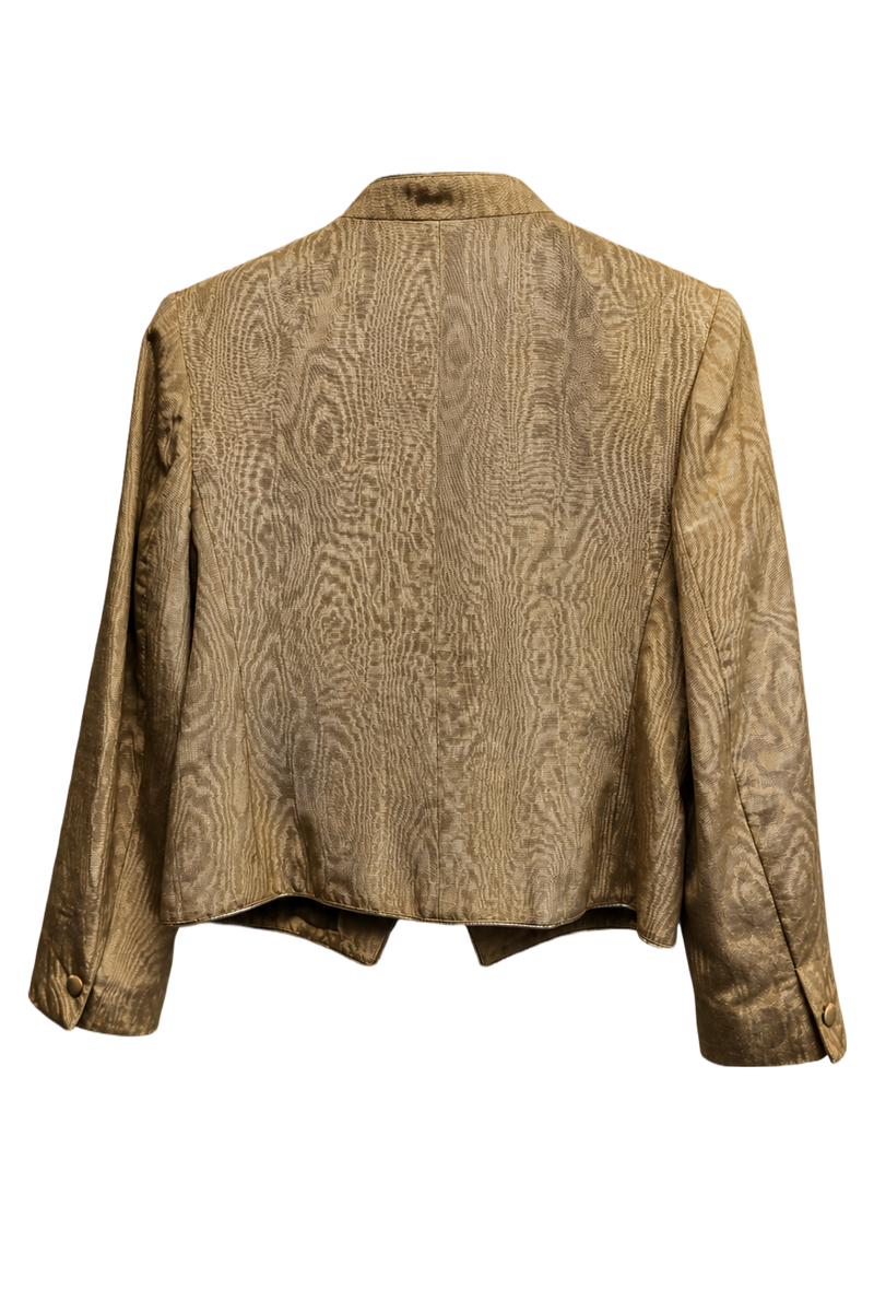 1980s Mustard Yellow Silk-like Jacket - Back View