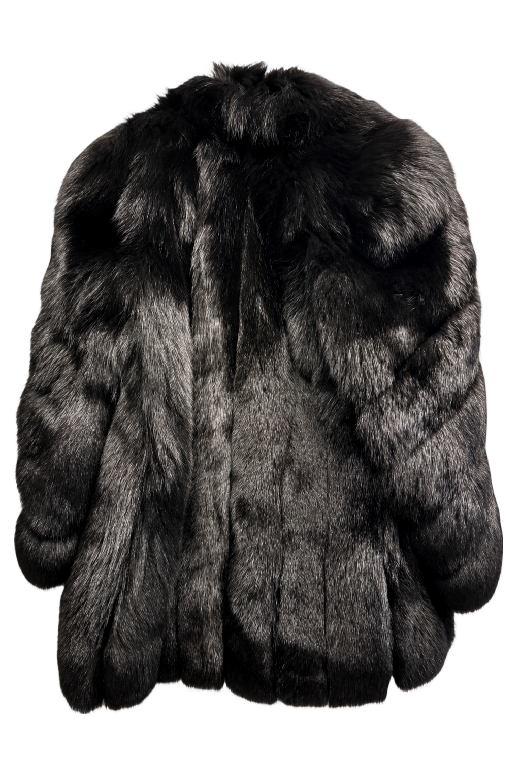 1980s Black Fur Coat - Back View