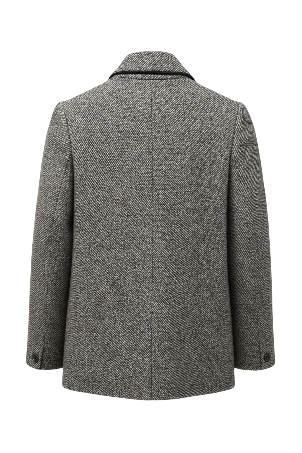 1970s Grey Wool Blazer - Back View
