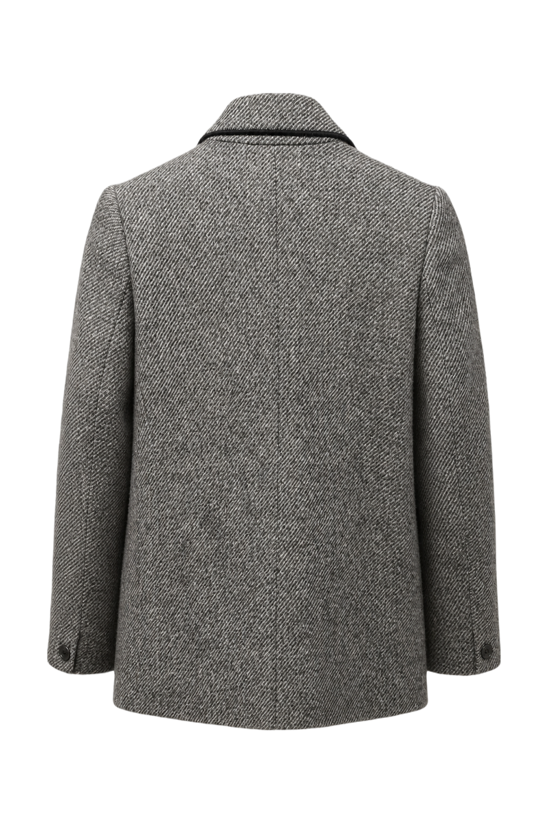 1970s Grey Wool Blazer - Back View