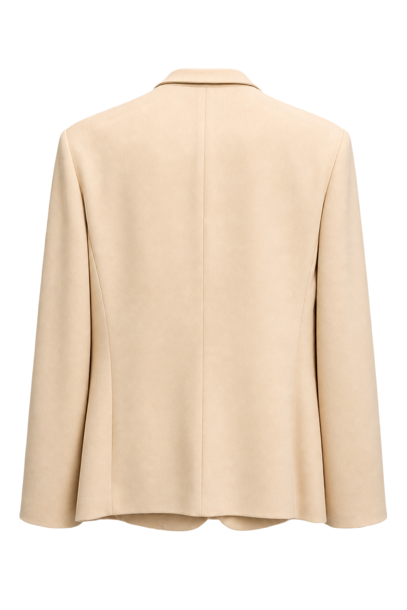 1980s Cream Wool Blazer - Back View