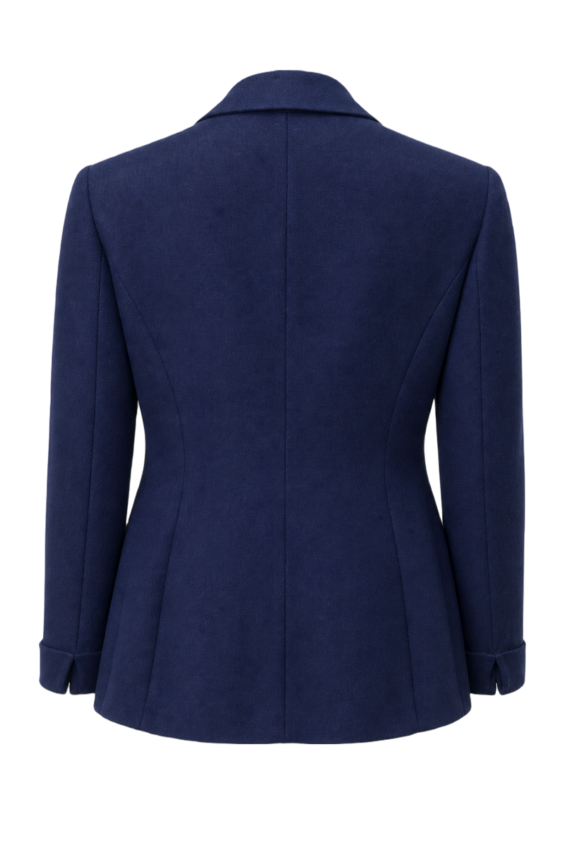 1940s Deep Blue Wool Blazer - Back View
