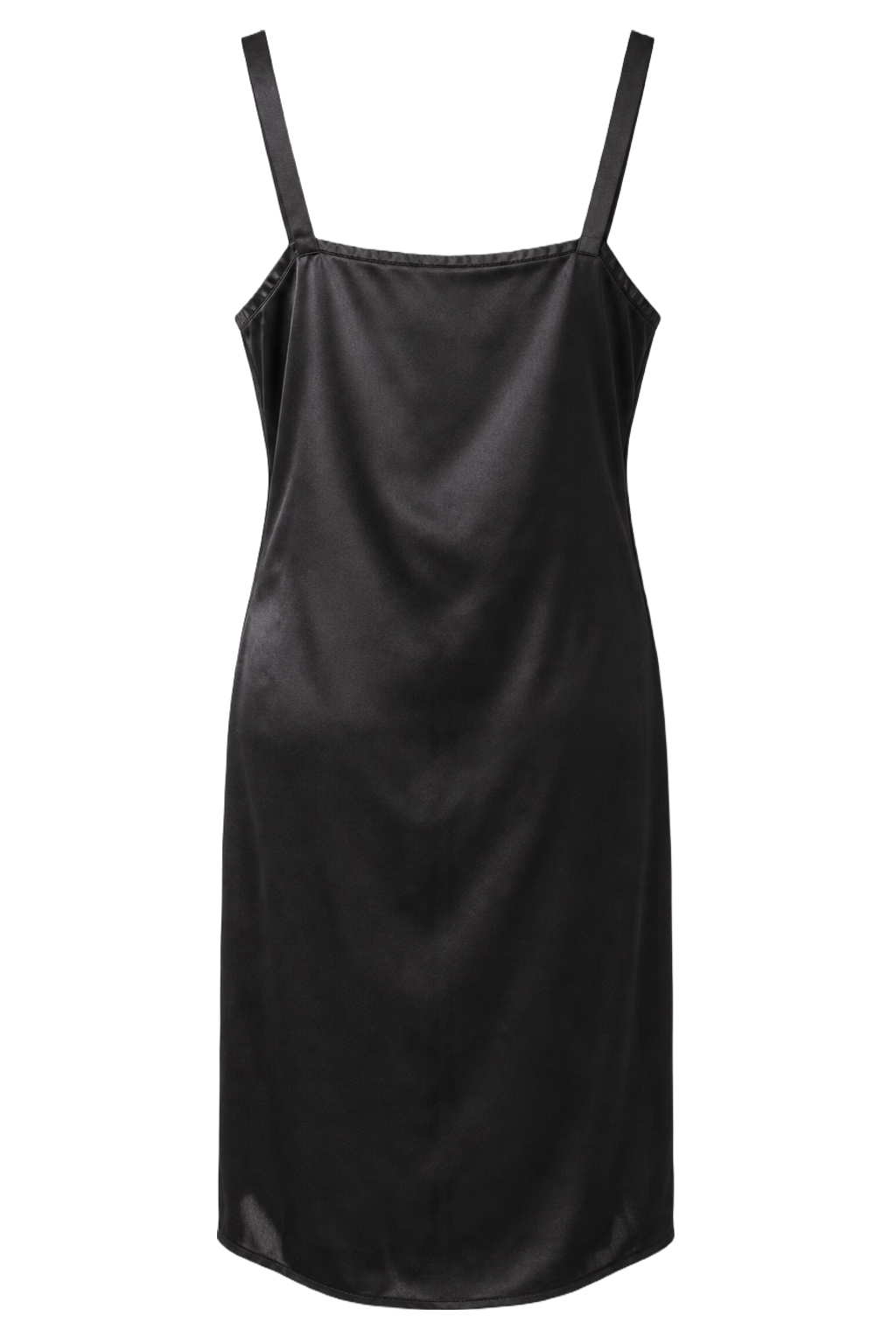 1990s Black Satin Slip Dress - Back View