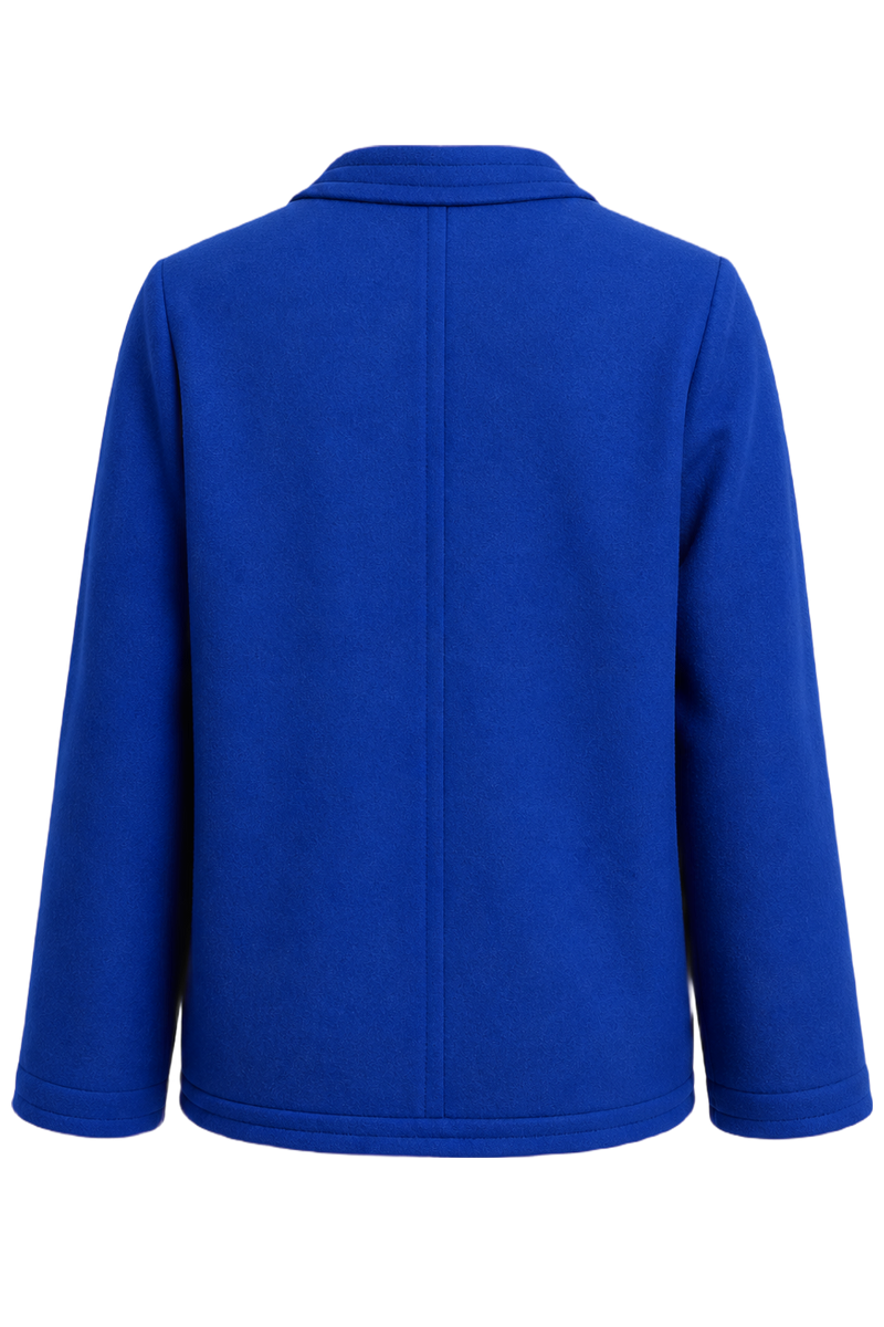 1970s Royal Blue Wool Blazer - Back View