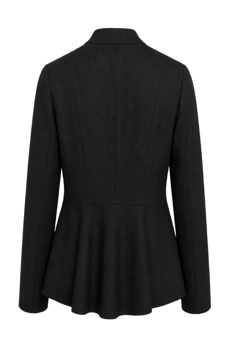 1970s Black Wool Blazer - Back View