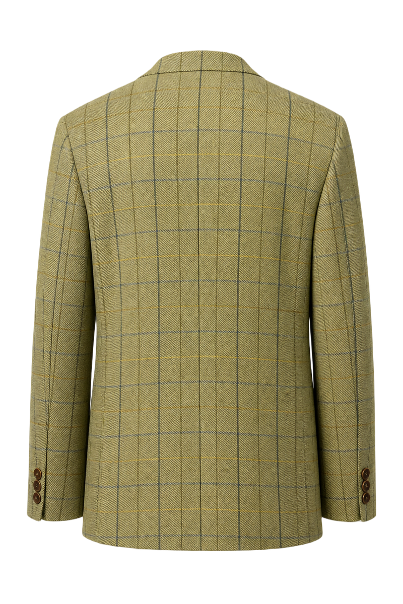 1980s Beige Wool Blazer - Back View