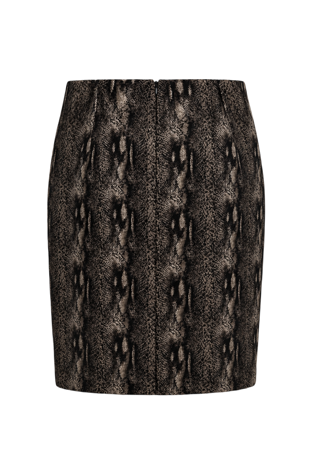 1990s Taupe Polyester Skirt - Back View