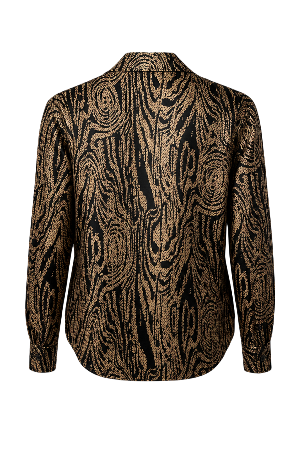 1990s Gold Polyester Blouse - Back View