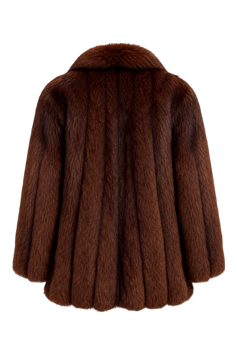 1990s Brown Fur Coat - Back View
