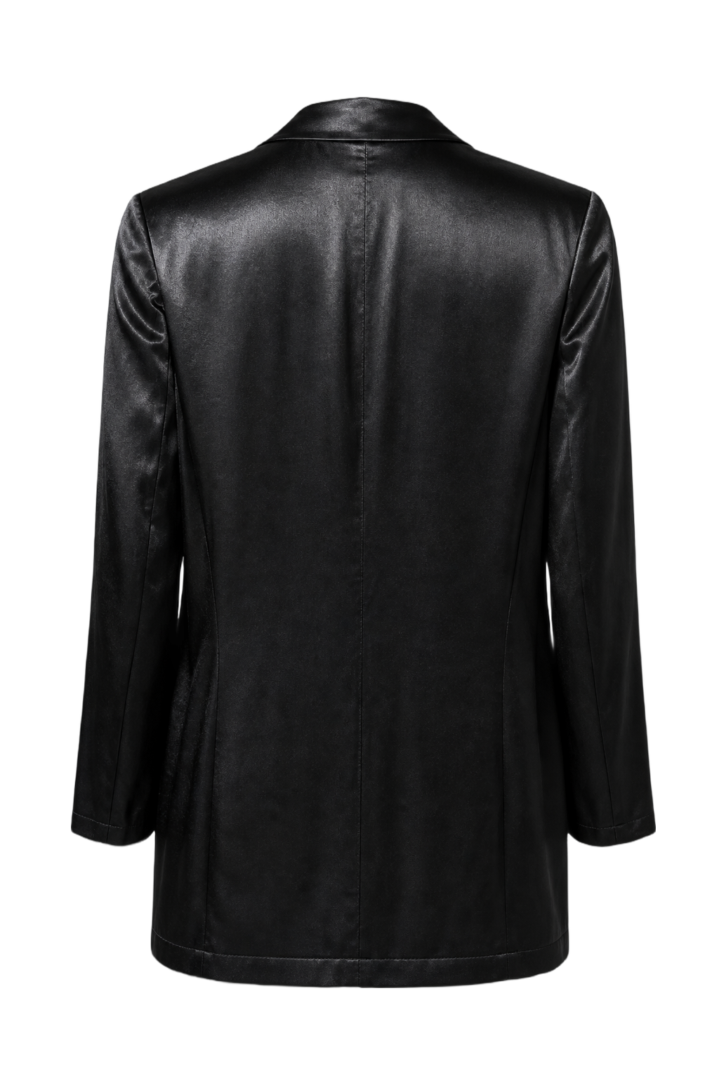 1990s Black Silk-like Womens Blazer - Back View