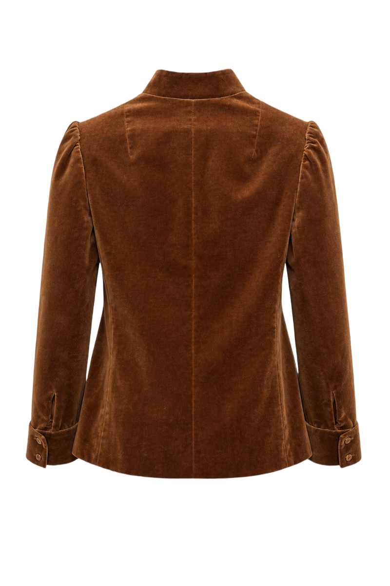 1970s Brown Velvet Blouse - Back View