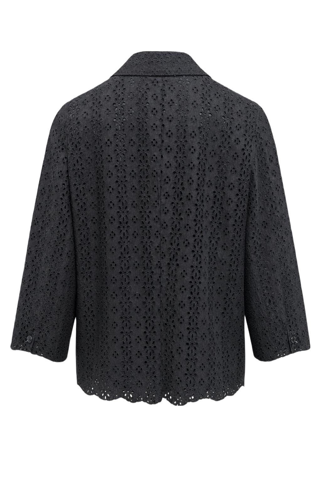 1990s Black Cotton Blazer - Back View