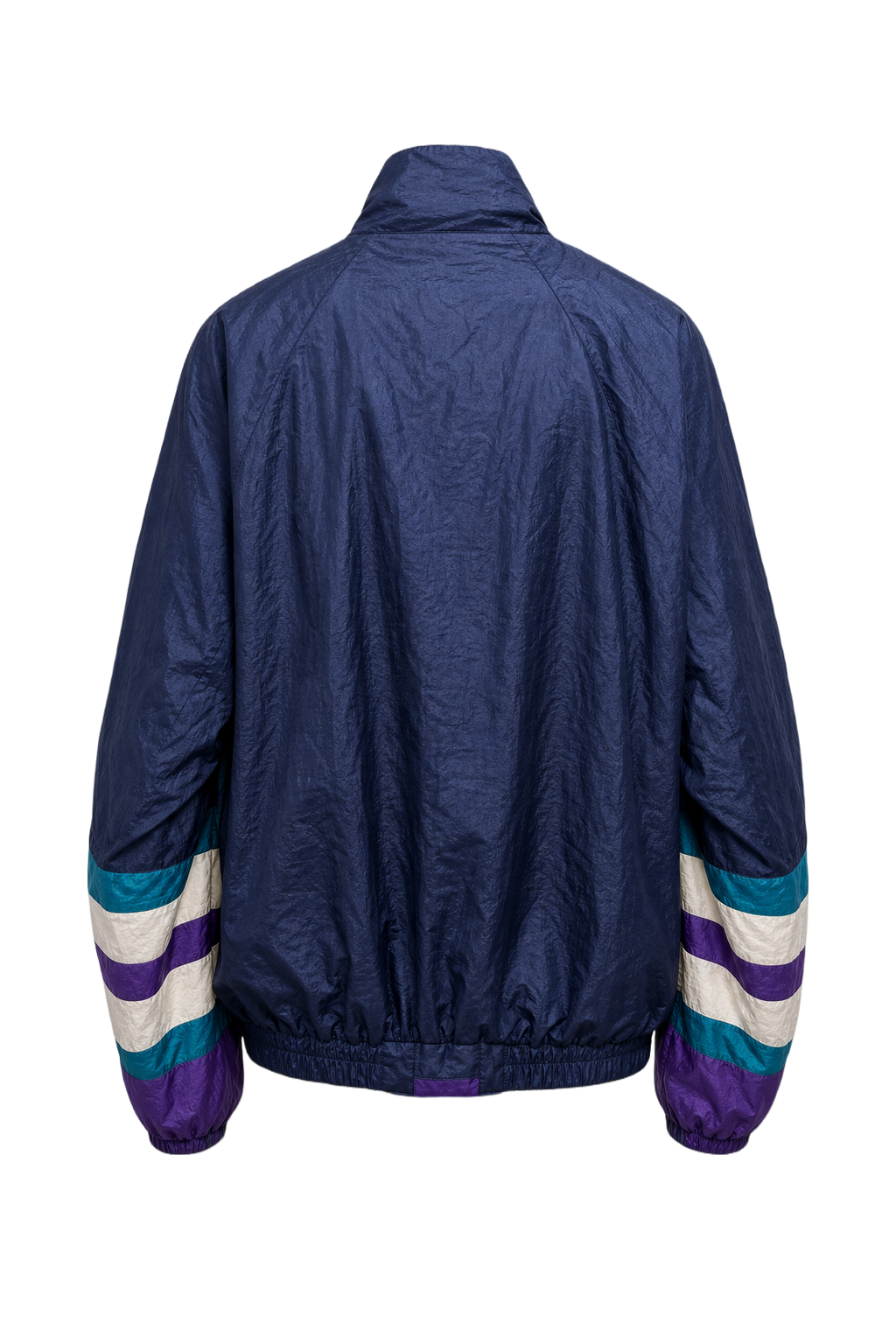 1990s Navy Blue Nylon Jacket - Back View