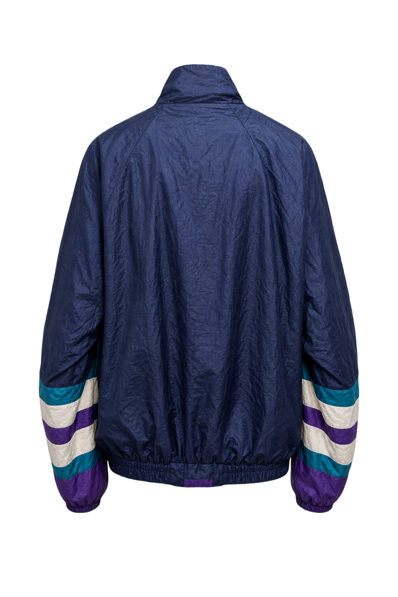 1990s Navy Blue Nylon Jacket - Back View