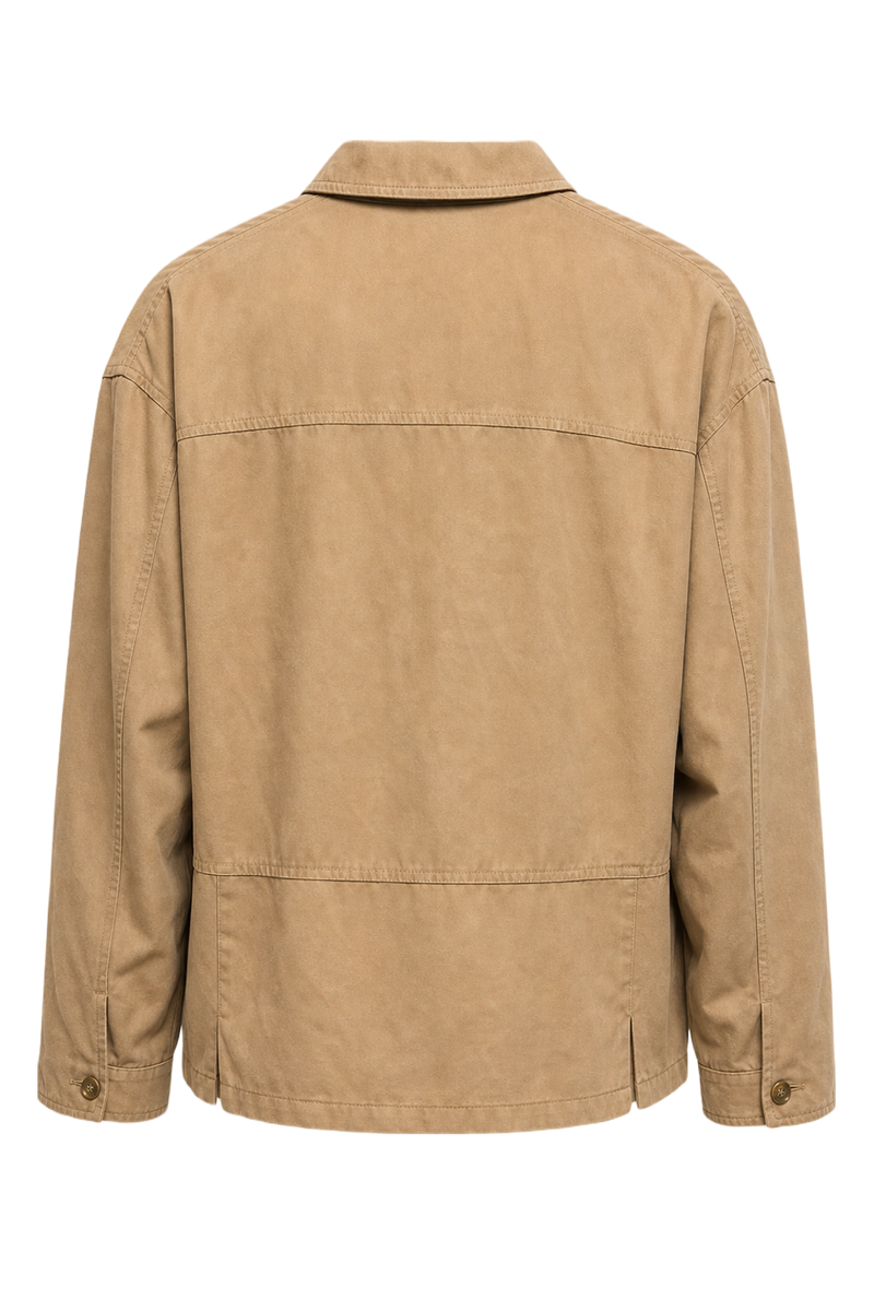 1990s Beige Cotton Jacket - Back View