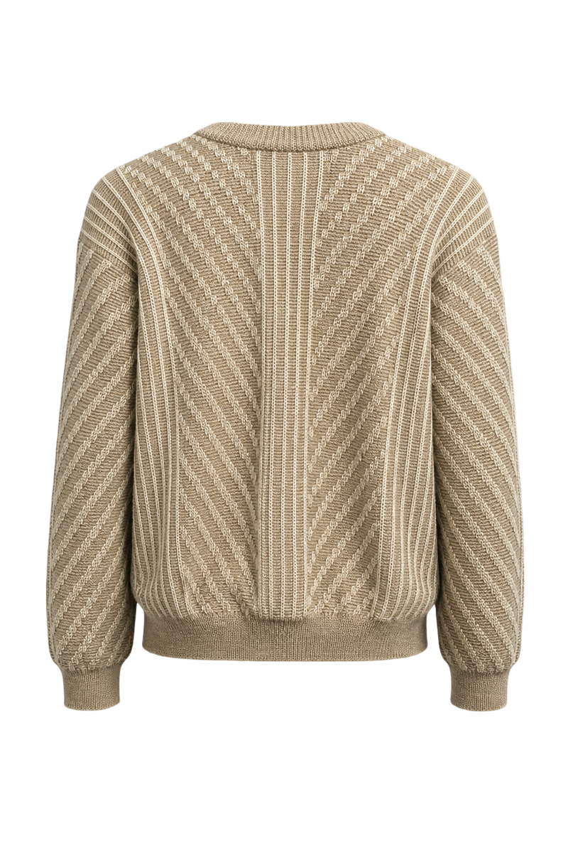 1980s Beige Cotton Blend Sweater - Back View