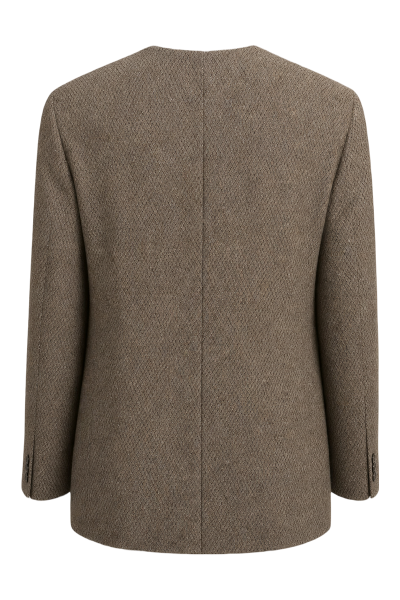 1980s Brown Wool Blazer - Back View