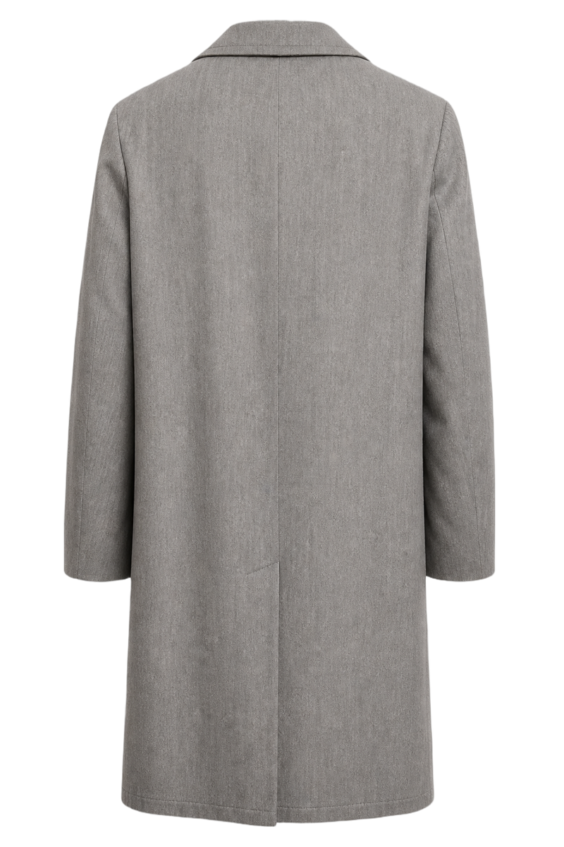 1950s Gray Polyester Coat - Back View
