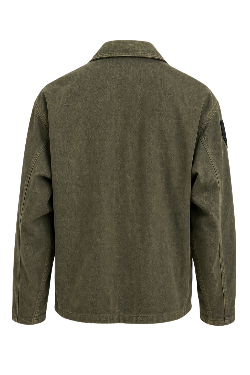 1940s Olive Green Cotton Jacket - Back View