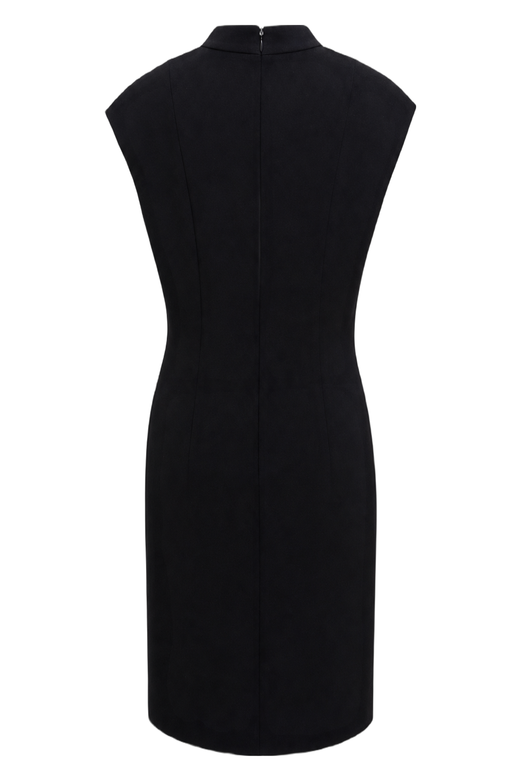 1970s Black Polyester Dress - Back View