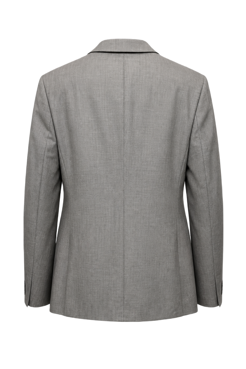 [1970s] Grey Wool Blend Blazer - Back View