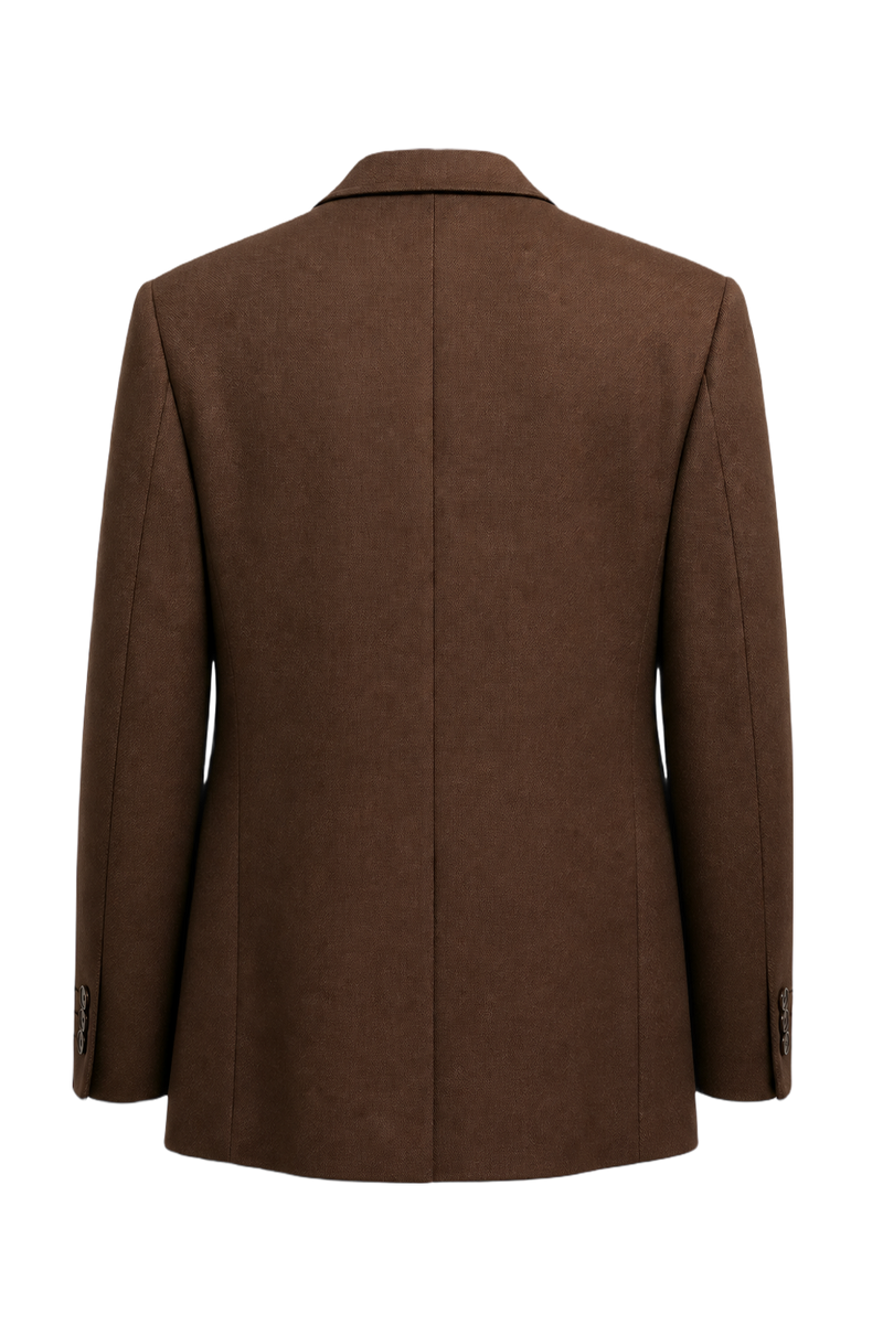 1980s Brown Wool Blazer - Back View