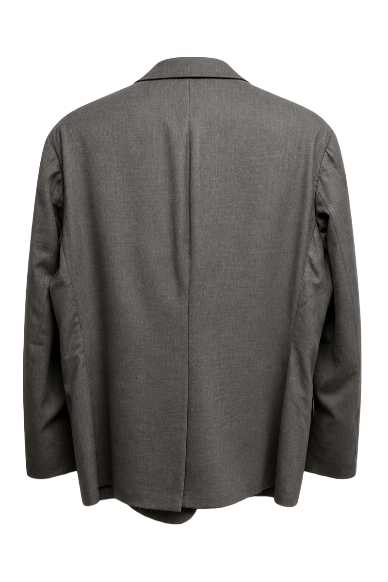 1980s Grey Wool Blazer - Back View