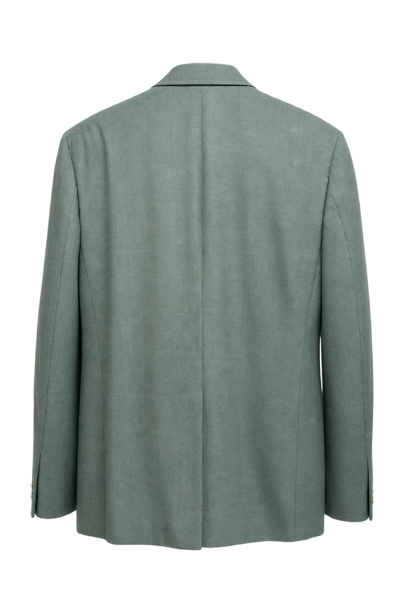 1980s Green Wool Blazer - Back View