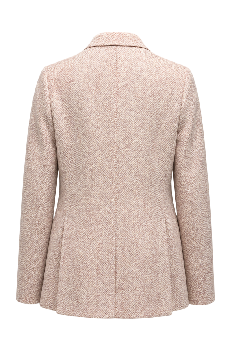 1970s Light Pink Wool Blend Blazer - Back View