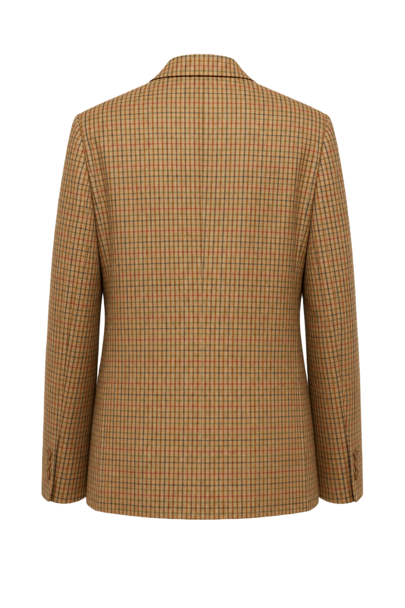 1970s Beige Wool Blazer - Back View