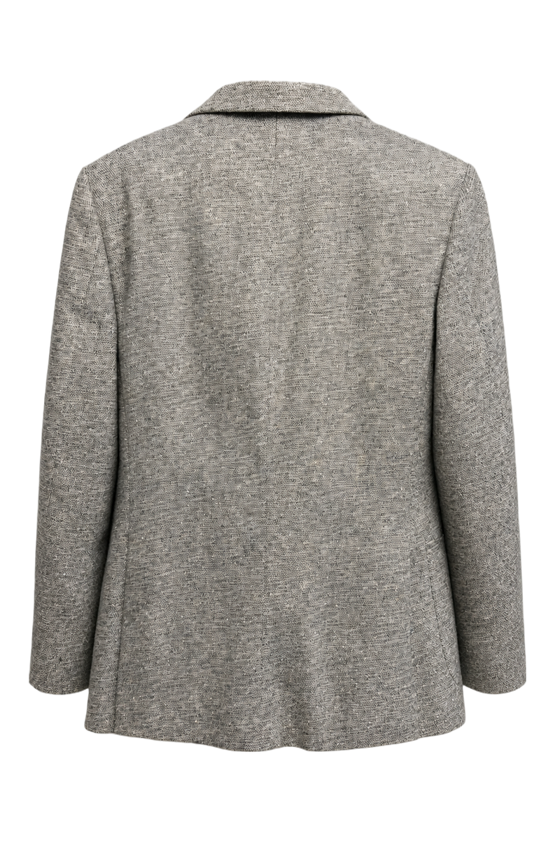 1970s Gray Wool Blazer - Back View