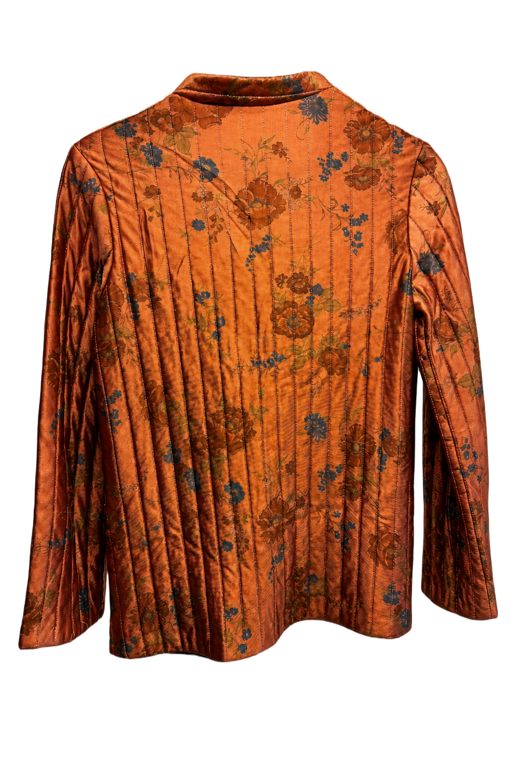 1970s Burnt Orange Synthetic Blend Jacket - Back View