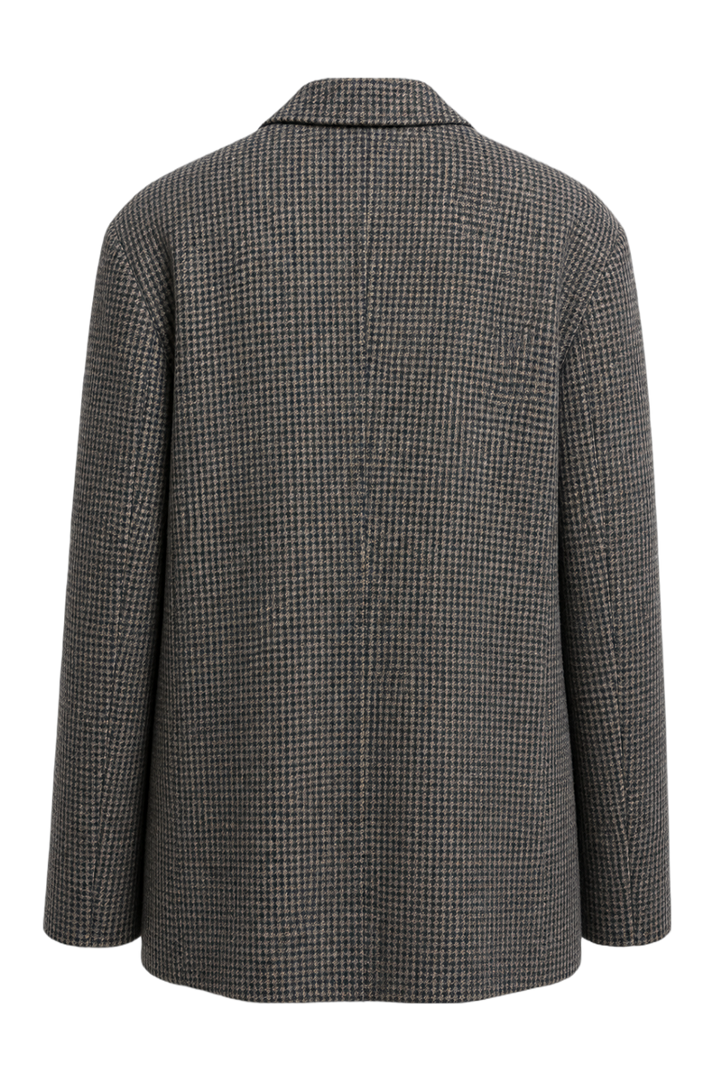 1990s Grey Wool Blend Blazer - Back View