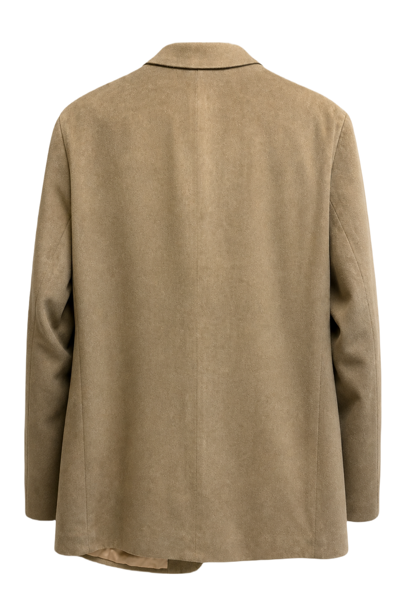 1990s Camel Brown Wool Blazer - Back View