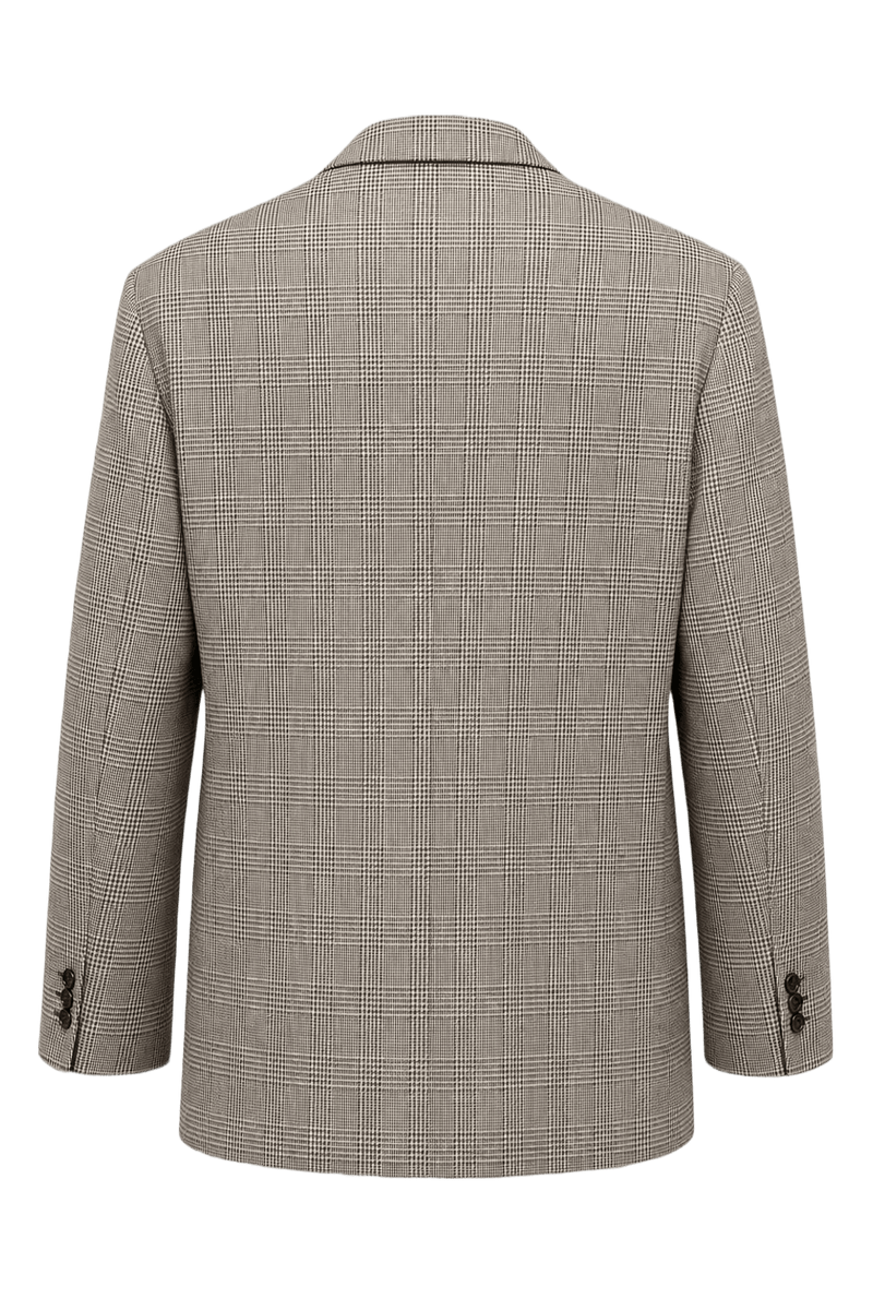 1970s Grey Wool Blazer - Back View