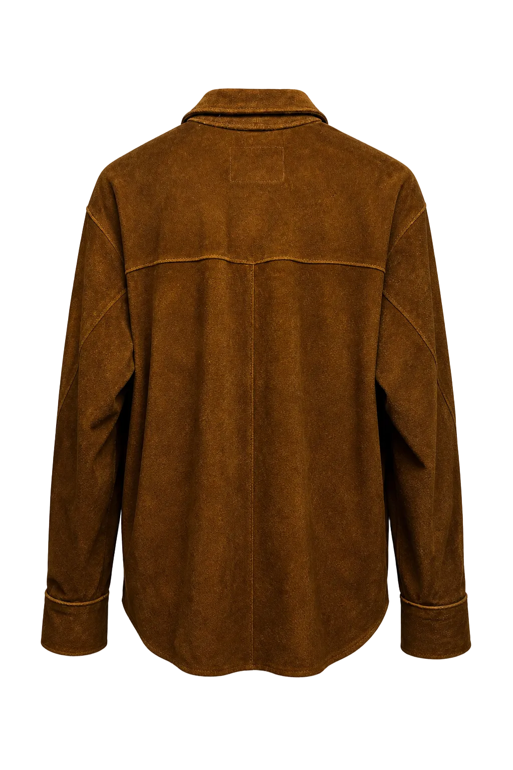 1970s Tan Suede Mens Shirt - Back View