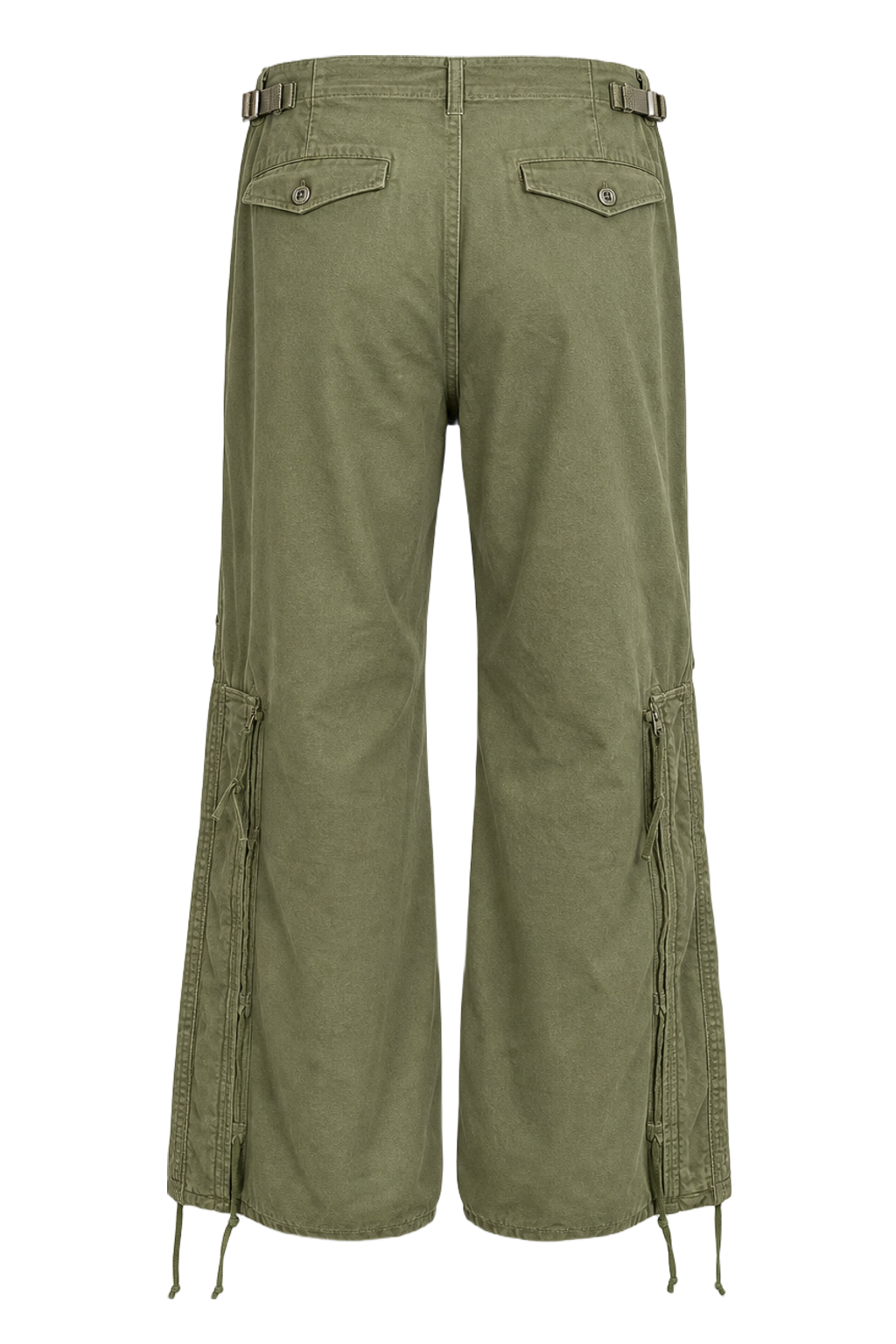 1940s Olive Green Cotton Pants - Back View
