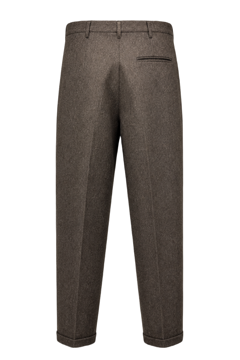 1970s Charcoal Grey Wool Trousers - Back View