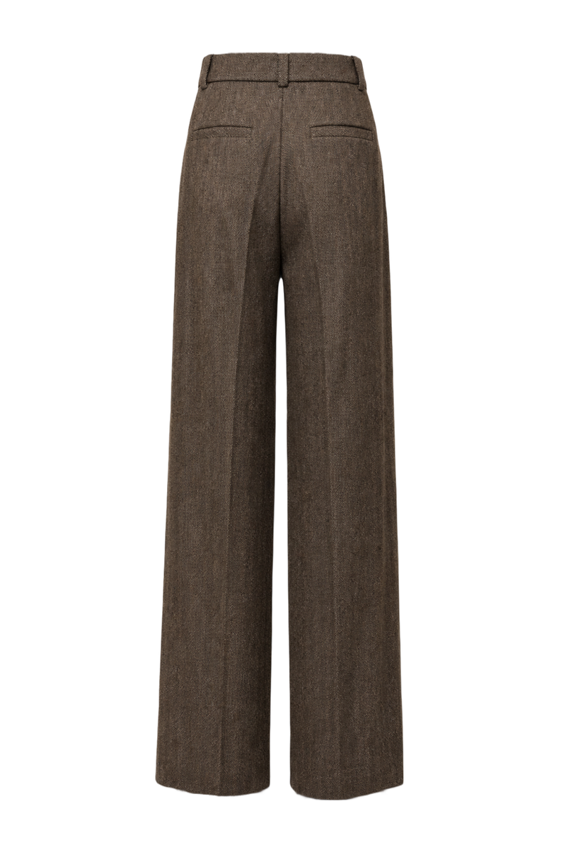 1970s Brown Wool Trousers - Back View