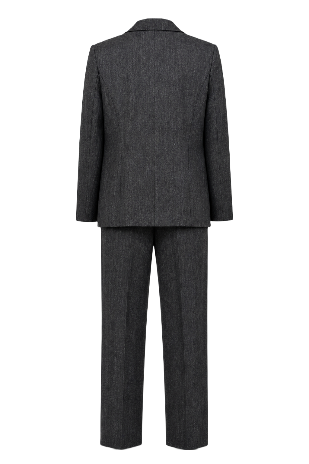 1990s Charcoal Grey Wool Blend Women's Suit - Back View